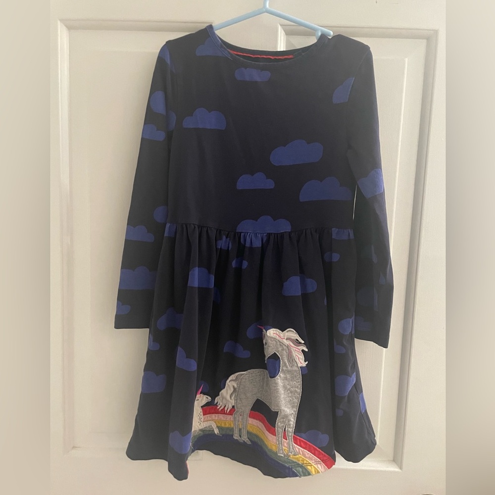 Mini Boden Unicorn dress, size 6-7Y
